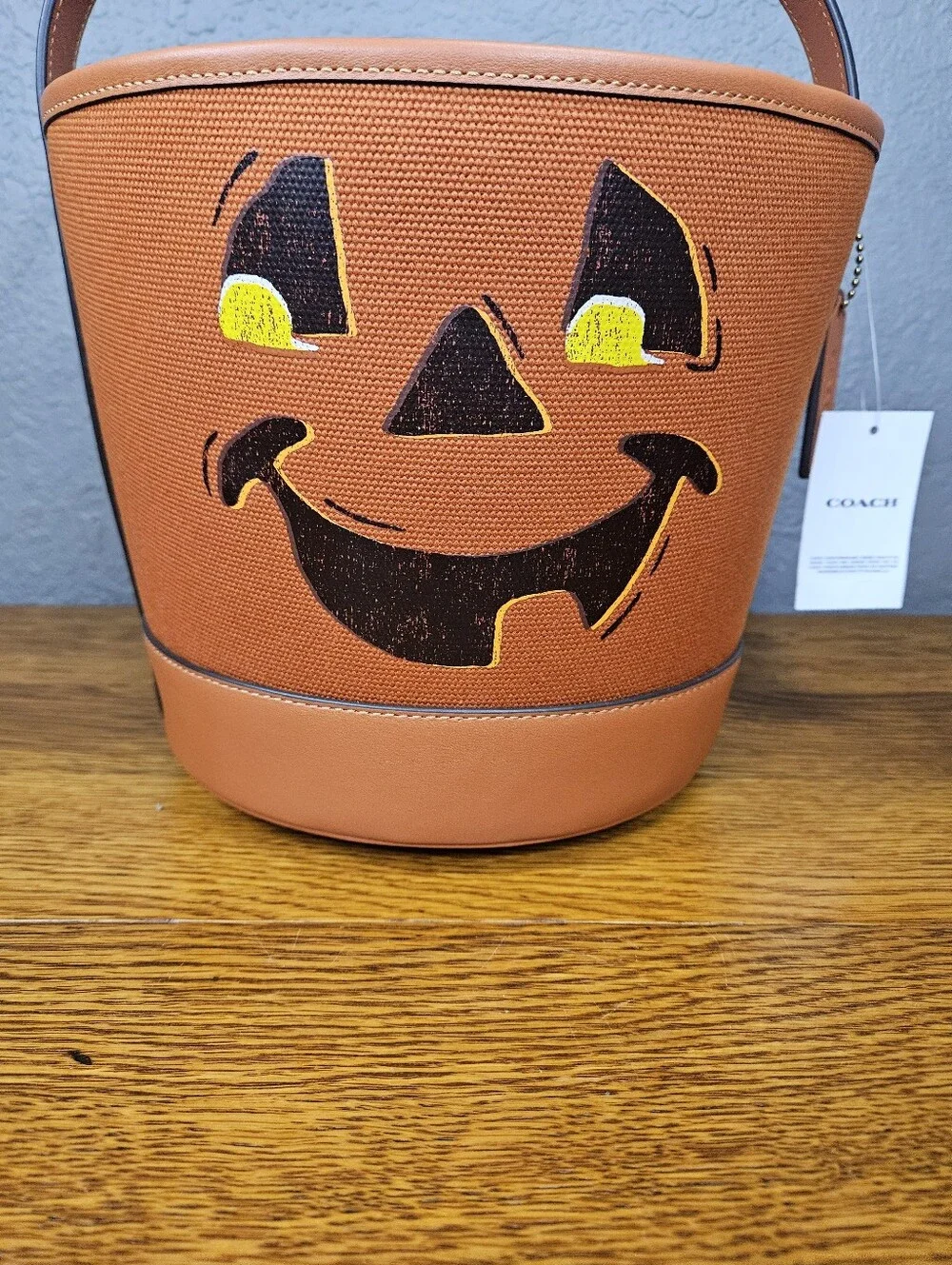 Coach Trick Or Treat Bucket With Halloween Pumpkin In Regenerative Cotton